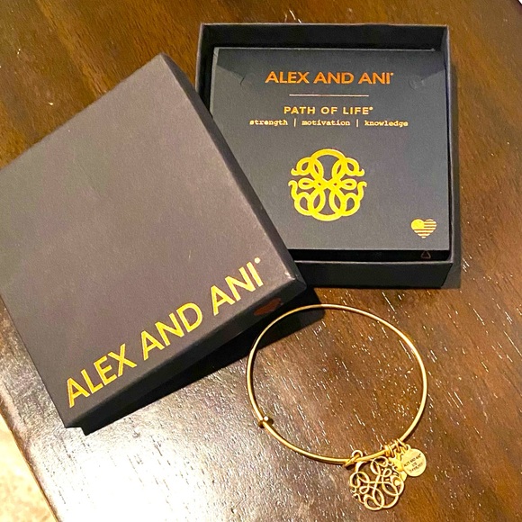ALEX AND ANI “Path of Life” Charm Bangle in “Coppure” Proprietary Metal Blend - Picture 1 of 2